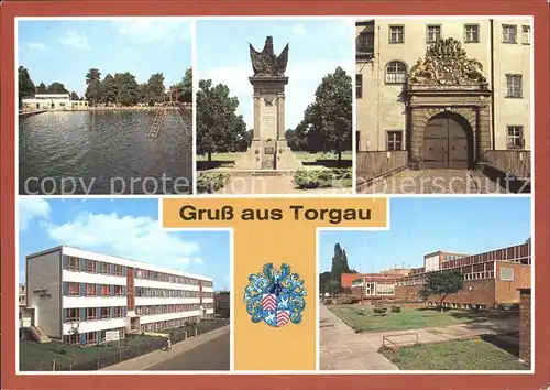 Torgau Strandbad Denkmal der Begnegung Schloss Hartenfels Friedrich Wolf  Schule Volksschwimmhalle Kat. Torgau