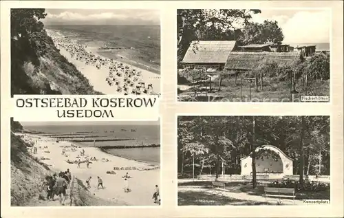 Koserow Ostseebad Usedom Fischerhuetten Konzertplatz Strand  Kat. Koserow