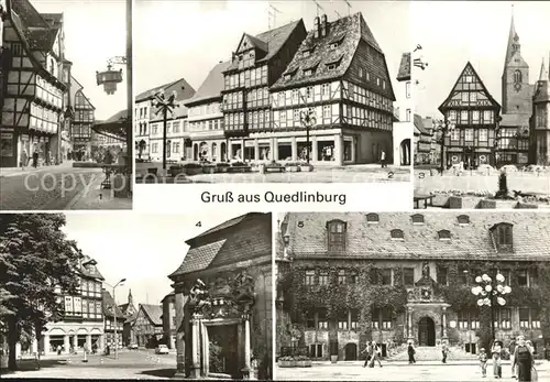 Quedlinburg Markt Kirchhof Rathaus  Kat. Quedlinburg