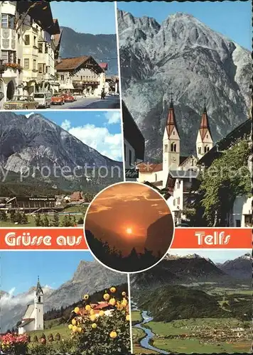 Telfs Tirol Kirche Strassenmotiv / Innsbruck /Innsbruck Land 