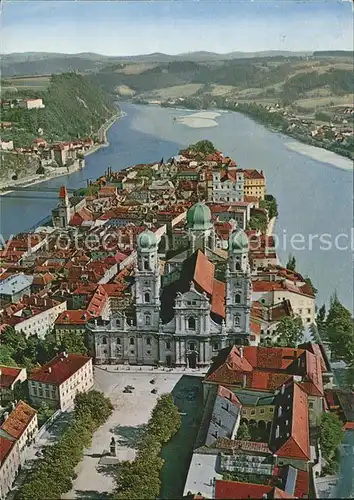 Passau Fliegeraufnahme Dom Alststadt Dreifluessestadt Kat. Passau