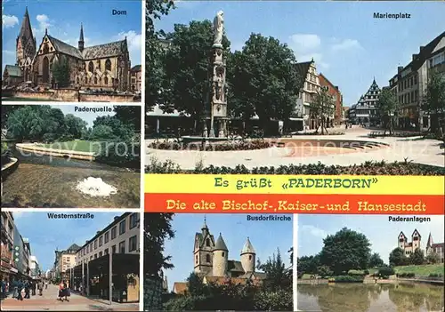 Paderborn Marienplatz Dom Paderquelle Westernstrasse Busdorfkirche Kat. Paderborn