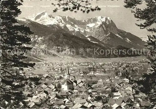 Garmisch Partenkirchen mit Zugspitzgruppe Kat. Garmisch Partenkirchen