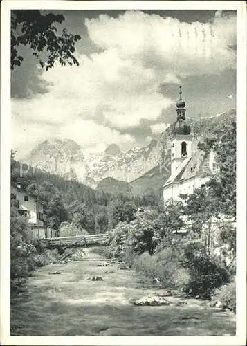 Ramsau Berchtesgaden Kirchenpartie mit Reiteralpe Kat. Ramsau b.Berchtesgaden