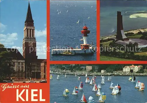 Kiel Segelschiffe Fliegeraufnahme Leuchtturm Laboe Kat. Kiel