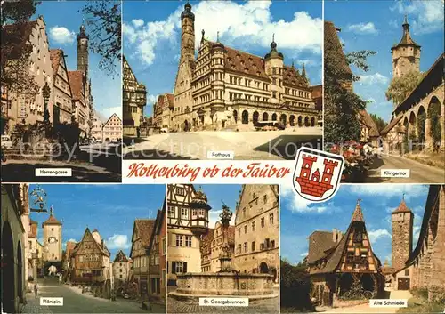 Rothenburg Tauber Klingentor Herrengasse Ploenlein Alte Schmiede Kat. Rothenburg ob der Tauber