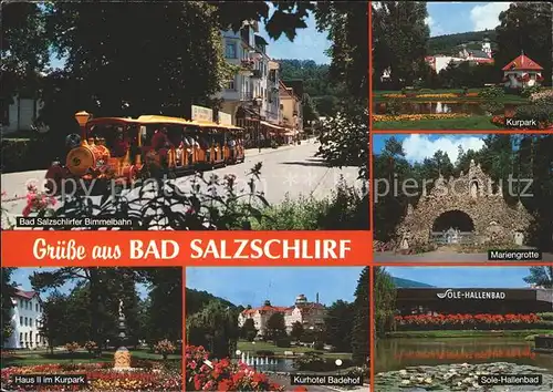 Bad Salzschlirf Kurpark Bimmelbahn Mariengrotte Kurhotel Badehof Kurpark Kat. Bad Salzschlirf