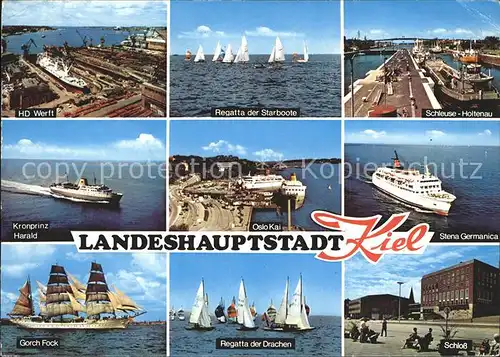 Kiel Schleuse Holtenau Werft Gorch Fock Segelschiff  Schloss Kat. Kiel