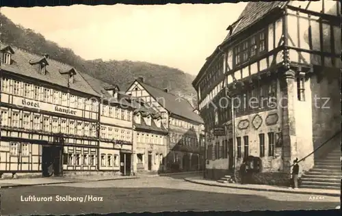 Stolberg Harz Markt Rathaus Hotle Kanzler  Kat. Stolberg Harz