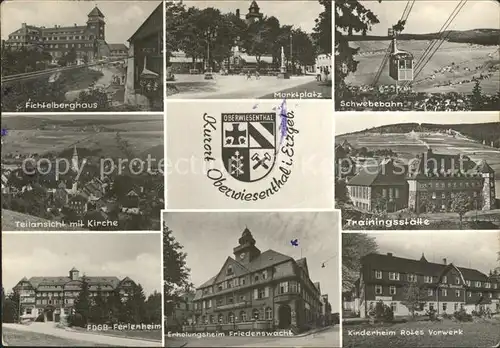 Oberwiesenthal Erzgebirge Fichtelberghaus Schwebebahn Marktplatz Kirche Ferienheim  Kat. Oberwiesenthal