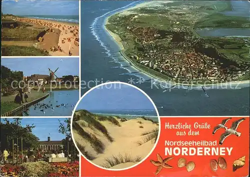 Norderney Nordseebad Fliegeraufnahme Strand Windmuehle  Kat. Norderney