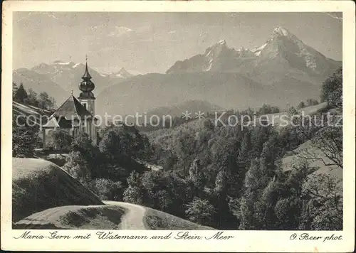 Maria Gern Watzmann Stein Meer  Kat. Berchtesgaden