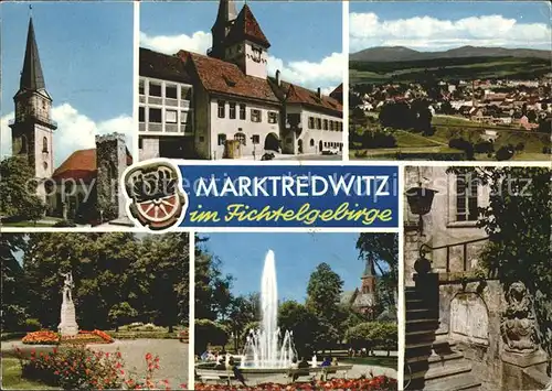 Marktredwitz Kirchturm Springbrunnen  Kat. Marktredwitz