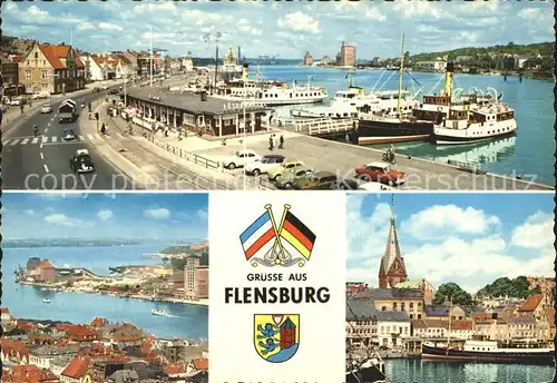 Flensburg Hafen Dampfer Kirchturm  Kat. Flensburg