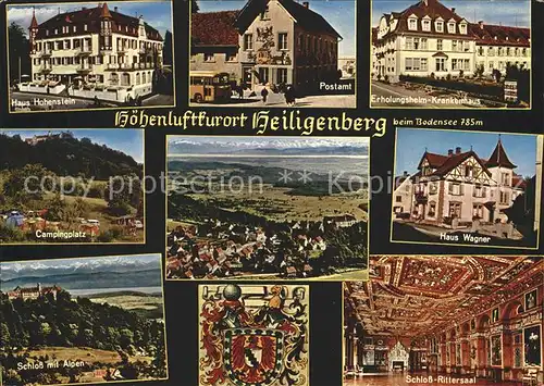 Heiligenberg Baden Haus Hohenstein Postamt Schloss Rittersaal Erholungsheim Krankenhaus  Kat. Heiligenberg