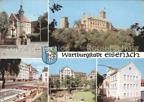 Eisenach Thueringen Georgenbrunnen Residenzhaus Bahnhofstrassse Goldener Loewe  Kat. Eisenach