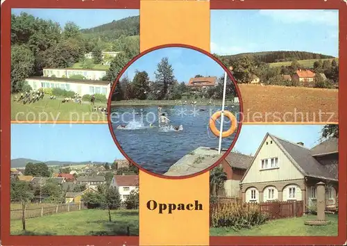 Oppach Kinderferienlager Schwarze Pumpe Freibad Umgebindehaus  Kat. Oppach