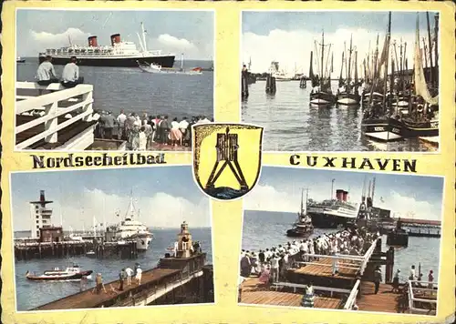 Cuxhaven Nordseebad Dampfer Hafen Seebruecke  Kat. Cuxhaven
