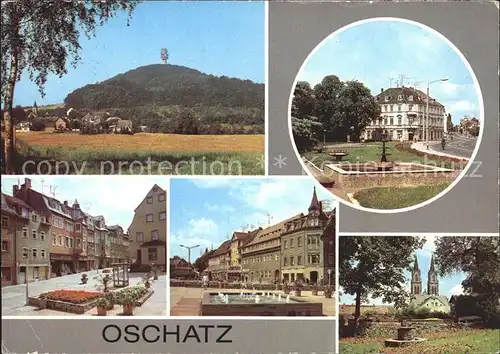 Oschatz Leipziger Platz Sporerstrasse Ernst Thaelmann Platz Kirche  Kat. Oschatz