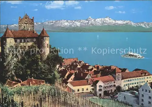 Meersburg Bodensee Schloss Schweizer Alpen  Kat. Meersburg