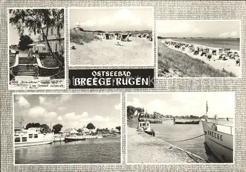 Breege Ruegen HOG Duenenhaus Strandpartien Hafen Mole Bootsanlegestelle Kat. Breege