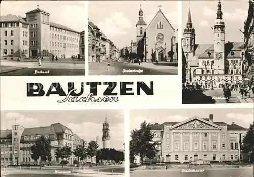 Bautzen Postamt Steinstr Rathaus Museum Stadttheater Kat. Bautzen