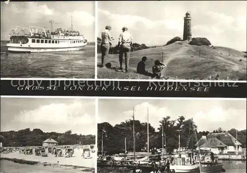 Insel Hiddensee Fahrgastschiff Leuchtturm Strand Hafen Kat. Insel Hiddensee