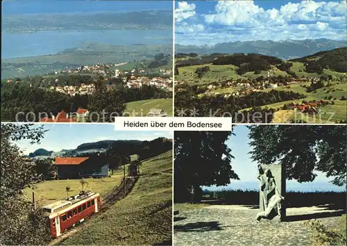 Heiden AR Bodensee mit Lindau Panorama Rorschach Heiden Bergbahn Dunant Denkmal Kat. Heiden