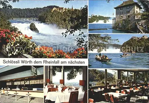 Neuhausen SH Restaurant Schloessli Woerth am Rheinfall Bar Speisesaal Kat. Neuhausen