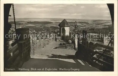 Eisenach Thueringen Wartburg Blick von der Zugbruecke Fernsicht Kat. Eisenach