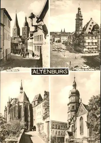 Altenburg Thueringen Rote Spitzen Doppelturm Wahrzeichen Rathaus Markt Kirche Schlosskirche Kat. Altenburg