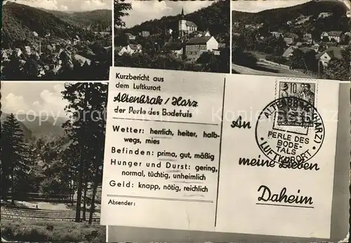 Altenbrak Harz Teilansichten Luftkurort Perle des Bodetals Kat. Altenbrak