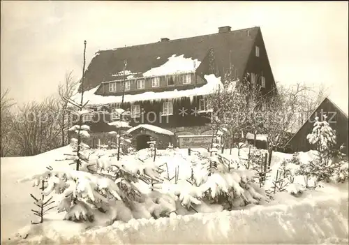 Waldidylle FDGB Falkenhorst im Winter Kat. Altenberg