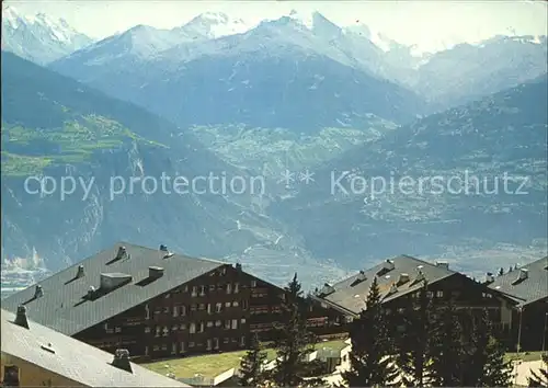 Anzere Panorama Chaine des Alpes valaisannes Walliser Alpen Kat. Anzere