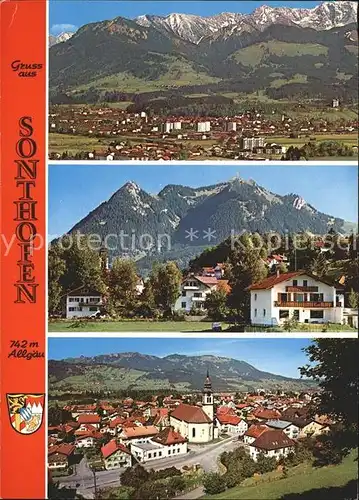 Sonthofen Oberallgaeu Gesamtansicht mit Alpenpanorama Kat. Sonthofen