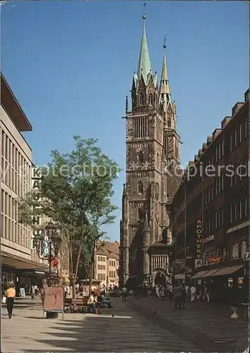 Nuernberg Koenigstrasse Fussgaengerzone St Lorenzkirche Kat. Nuernberg