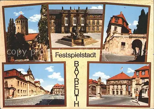 Bayreuth Schlossturm Neues Schloss Storchenhaus Friedrichstrasse Stadthalle Festspielstadt Kat. Bayreuth