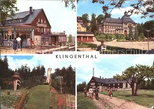 Klingenthal Vogtland HOG Sporthotel Rathaus Grosse Auerbergschanze Jugendherberge Klement Gottwald Kat. Klingenthal Sachsen