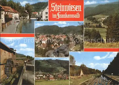 Steinwiesen Teilansichten Panorama Frankenwald Alte Muehle Wasserrad Kat. Steinwiesen