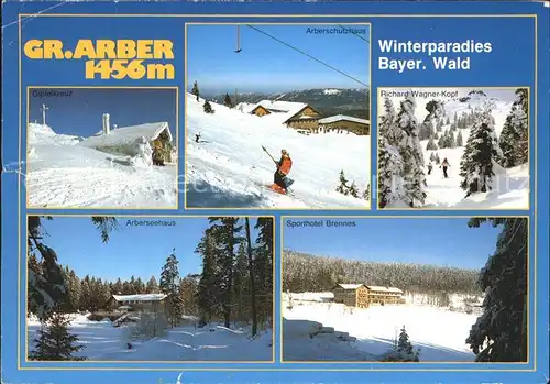 Grosser Arber Winterparadies Bayerischer Wald Arberseehaus Sporthotel Schutzhaus Skilift Kat. Bayerisch Eisenstein