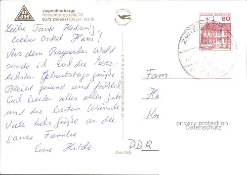 Zwiesel Niederbayern Jugendherberge Kat. Zwiesel
