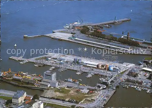 Cuxhaven Nordseebad Alter Hafen Fischereihafen Steubenhoeft Luftaufnahme Kat. Cuxhaven