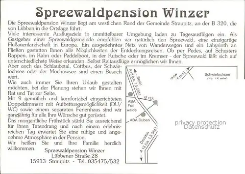 Straupitz Spreewaldpension Winzer Terrasse Kat. Straupitz