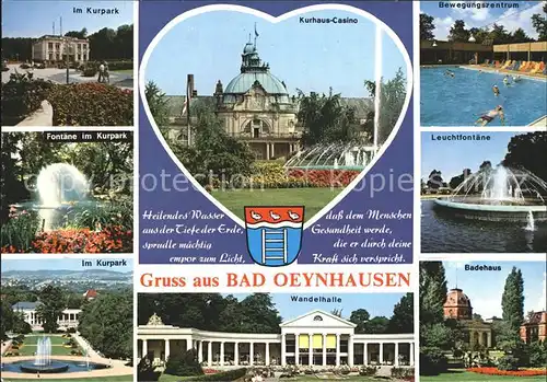 Bad Oeynhausen Kurpark Fontaene Kurhaus Casino Bewegungszentrum Leuchtfontaene Badehaus Wandelhalle Kat. Bad Oeynhausen