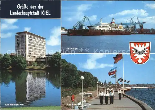 Kiel Am kleinen Kiel Hochhaus Hafen Faehre Werft Hindenburgufer Marinesoldaten Landeshauptstadt Kat. Kiel