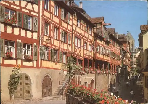 Meersburg Bodensee Alte Haeuser an der Steigstrasse Fachwerk Kat. Meersburg