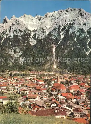 Mittenwald Bayern gegen Karwendelgebirge Kat. Mittenwald