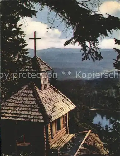 Riedlhuette Rachelkapelle mit Rachelsee Bayerischer Wald Kat. Sankt Oswald Riedlhuette