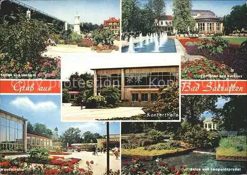 Bad Salzuflen Saline Uhrturm Fontaenen Kurhaus Sprudel Wandelhalle Konzerthalle Kat. Bad Salzuflen