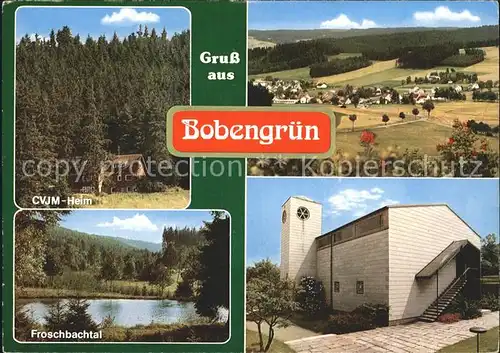 Bobengruen CVJM Heim Kirche Landschaft Froschbachtal Frankenwald Kat. Bad Steben